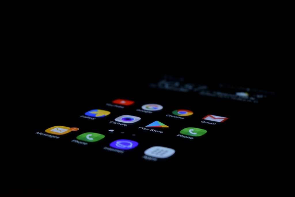 An Android phone home screen, the kind of layout Google's Create My Widget app is meant to customize
