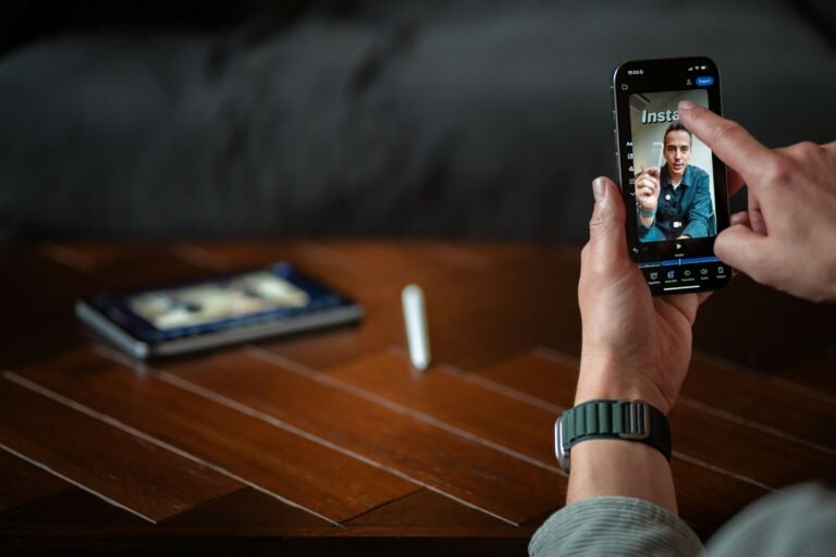 A video editing timeline on a screen during a shoot, illustrating Adobe Premiere arriving as a free app on Android