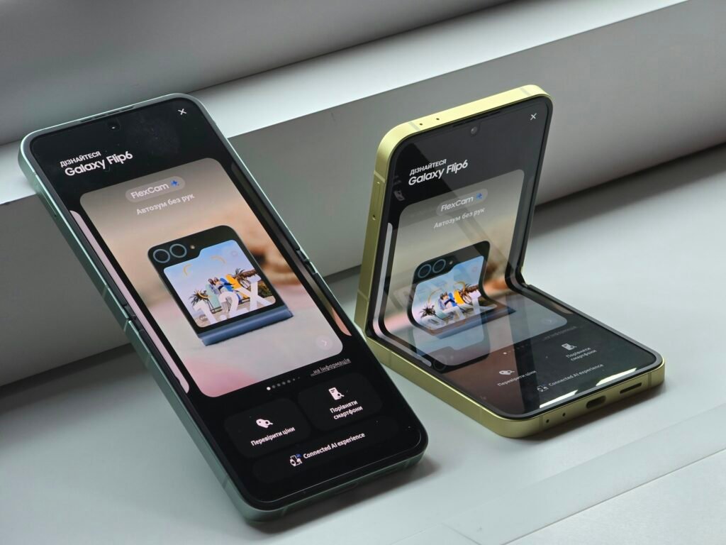 A Samsung Galaxy Z Flip clamshell foldable, the design the Galaxy Z Flip 8 carries forward